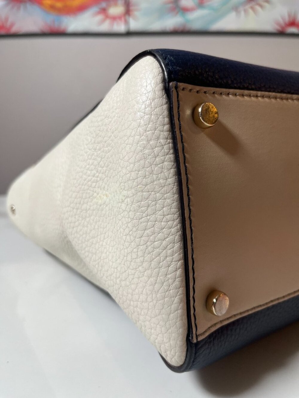 Kate Spade New York Colorblock Pebbled Leather Satchel Crossbody - Picture 7 of 13